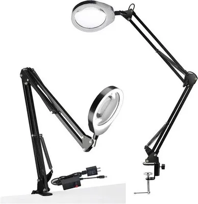 Immagine prodotto di Lente di lettura con luce, ingrandimento 5x, USB, nera, 64 LED