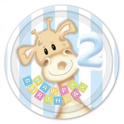 Produktbild von 2. Geburtstag Giraffe Junge 8 Teller