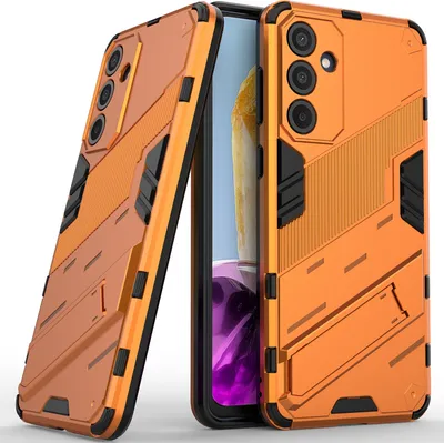 Immagine prodotto di Custodia per Samsung Galaxy M55 Custodia protettiva ibrida in PC TPU antiurto con funzione di stand Bianco