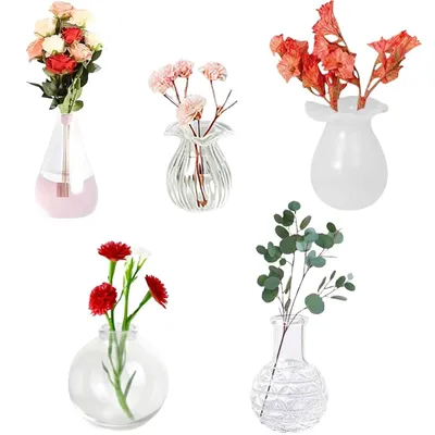 Produktbild von 5 Stück 3D Mini Keramik Vase Magnete Kühlschrank, Kühlschrank-Accessoires, Kühlschrankdeko