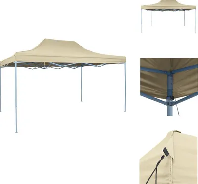 Produktbild von vidaXL Faltzelt Pop-Up 3x4,5 m Cremeweiß -  Pavillons & Partyzelte