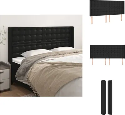 Produktbild von vidaXL Kopfteil mit Ohren Schwarz 203x16x118/128 cm Kunstleder -  Kopf- & Fußenden