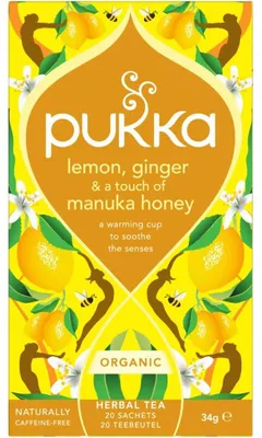 Productafbeelding van Pukka Lemon Ginger & A Touch Of Manuka Honey (20 zakjes)