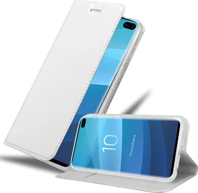 Produktbild von Cadorabo Handyhülle für Samsung Galaxy S10 PLUS Schutz Hülle in Silber Cover Etui Book Case Booklet