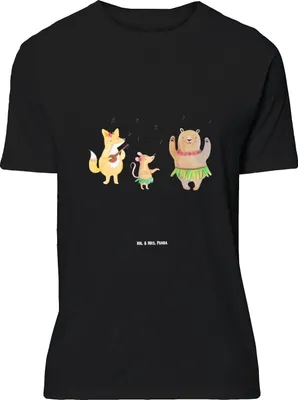 Produktbild von Mr. & Mrs. Panda Größe L T-Shirt Waldtiere Aloha - Schwarz - Geschenk, Shirt, Hase, Bär, mit Spruch, Tshirt, Lustige Sprüche, Igel, Musik, Tanzen
