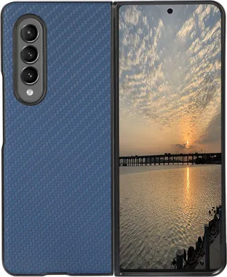 Produktbild von Mobigear Race  Samsung Galaxy Z Fold 3 Hülle Flexibles TPU Backcover - Blau