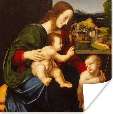 Produktbild von MuchoWow® Poster Johannes der Täufer - Leonardo da Vinci 100x100 cm - Babyzimmer