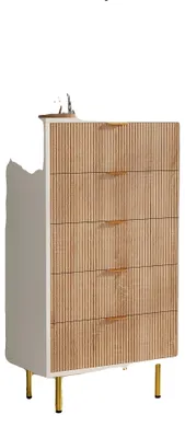 Image de Meuble de rangement, 3 tiroirs chacun, style minimaliste et moderne, 5 tiroirs, 1 pièce
