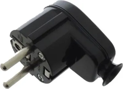 Produktbild von Winkelstecker Uni-Schuko 2P+Z 16A, schwarz Orno WT-16U/CZARNY