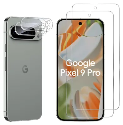 Produktbild von Gehäuse aus gehärtetem Glas für Google Pixel 9 Pro und Kameraschutz [2er-Pack] Displayschutzfolie  Phonillico®
