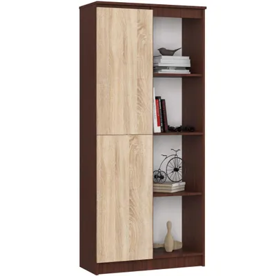 Produktbild von Akord Regal Wenge/Sonoma Eiche 80X35X180 Cm