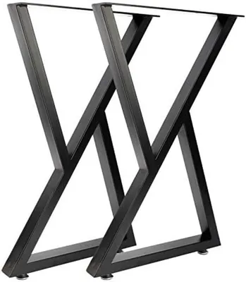 Produktbild von PolkaHome® 2 Stück industrielle Metalltischbeine, X-förmige Schmiedeeisen-Tischbeine für DIY-Möbel, Höhe 71 cm, Schwarz