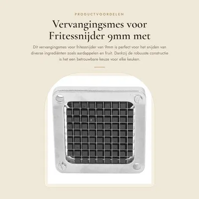 Productafbeelding van Vervangingsmes voor Fritessnijder 9mm met Duwblok