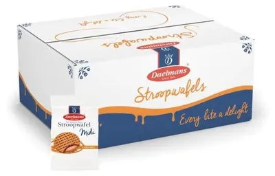 Produktbild von Daelmans Midi Caramel Stroopwafels 150 Stück – Holländische Karamellwaffeln mit echter Butter, einzeln verpackt