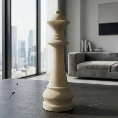 Immagine prodotto di Mauro Ferretti regina degli scacchi decorativa Quarzy Ø12x36 cm oro bianco