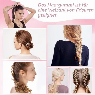 Produktbild von Haargummis für Mädchen und Damen, 20 elastische Zopfgummis in bunten Farben für Pferdeschwänze, dickes und lockiges Haar