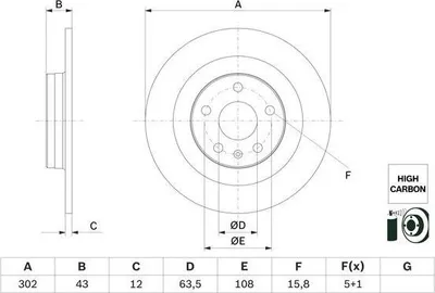 Produktbild von Bremsscheibe BOSCH 0 986 479 F31