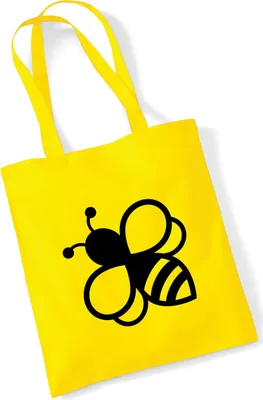 Produktbild von Huuraa Jutebeutel Biene Silhouette 10 Liter Yellow Baumwolle Tasche Geschenkidee