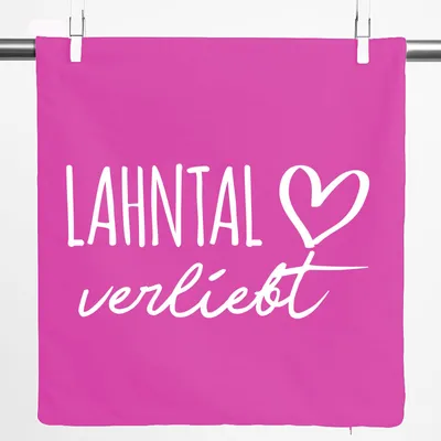 Produktbild von Huuraa Kissenbezug Lahntal verliebt 40x40cm Fuchsia Baumwolle Dekokissenbezug Geschenkidee