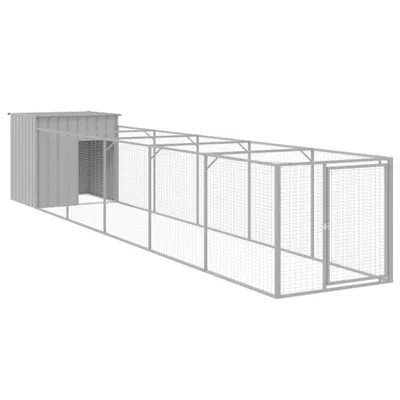 Obrázok produktu pre Búda pre psa s výbehom bledosivá 110x609x110 cm pozink. oceľ