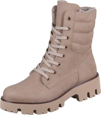 A single beige boot is shown against a white background.