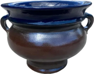 Produktbild von KERAZO Keramik Blumentopf Pflanzkübel Antares 52 x 45 x 35 cm frostfest, robust, standfest, Farbe: BRAUN-BLAU