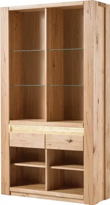 Produktbild von MASSIVMOEBEL24.DE Bücherregal Wildeiche 113x40x205 beige geölt KENT #229