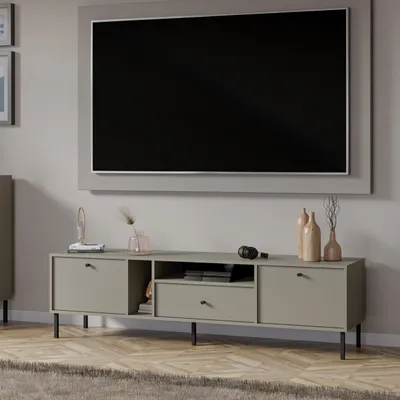 Produktbild von Masseno TV-Schrank TORINO 180 cm Fernsehschrank mit 1 Schubladen und 2 Türen TV-Lowboard für Wohnzimmer Modern 180x40,8x50 cm Hellgrün / Hellgrün