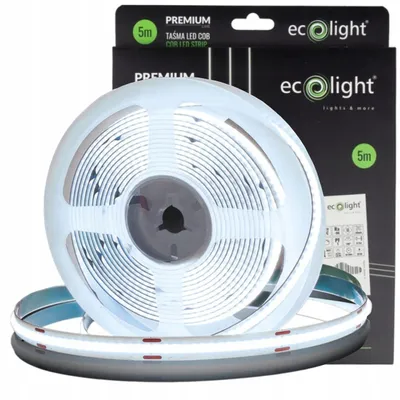 Immagine prodotto di Striscia Led Cob Digitale, 5 Metri, 480 Led, 9W/Metro, 810 Lumini/Metro, 12V, Ecolight, Luminosità Fredda
