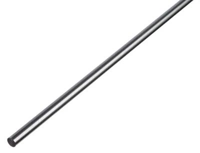 A single metal rod on a white background.