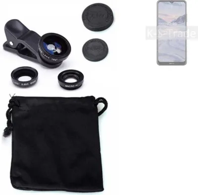 Produktbild von K-S-Trade Smartphone Kamera Linsen Set Kompatibel mit Nokia 2.4 3in1 Clip-On Kamera Adapter Macro Weitwinkel FishEye Fischauge Objektiv Linse