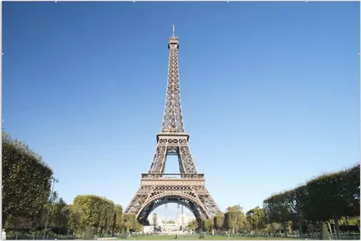 Produktbild von Wallario Wandbild Pariser Eiffelturm, Größe: 61 x 91,5 cm, Poster mit rahmenlosen Bildhalter