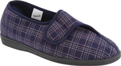 Produktbild von Sleepers Herren Julian II Hausschuhe / Pantoffeln mit Klettverschluss, weite Passform DF823 (42 EU) (Marineblau)