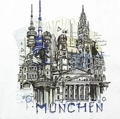 Produktbild von 20 Servietten Munich Graphic - München grafisch 33x33cm