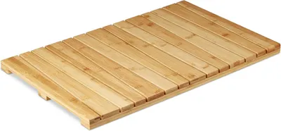 Immagine prodotto di Tappetino da bagno in bambù – Tappetino antiscivolo per la doccia – Igienico – Resistente all'umidità – Tappetino per i piedi, dimensioni: 40x65 cm – Naturale