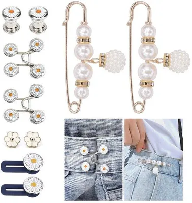 Produktbild von Set von 10 Knöpfen für Jeans, Knöpfe für Jeans, verstellebare Jeansgesp, Jeansverstärker, Knöpfe ohne Nähen für Kleider, Hosen, Jeansärmel