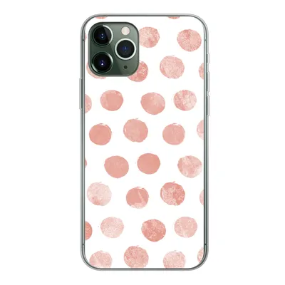 Produktbild von MuchoWow® Handyhülle Schutzhülle Hülle für iPhone 11 Pro Polka dots - Rosa - Weiß Silikon Softcase Handy Hülle - Handy