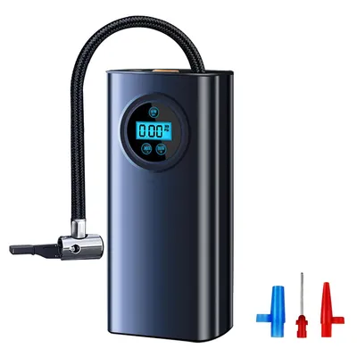 Produktbild von Akku-Luftpumpe Luftpumpe Kompressor-Reifenfüller mit LCD-Display,mit 3 Düsenadaptern