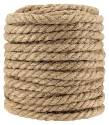 Immagine prodotto di Corda di juta da 10 mm - Juta naturale intrecciata - Resistente/Durevole - Ideale per giardinaggio/campeggio - Decorazione/Fascette - Lunghezza 50 metri