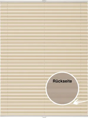 Produktbild von Thermo-Plissee auf Maß für Fenster zum Anschrauben in Glasleiste Farbe: Beige, Größe: B): 61-70 cm, H): 201-250 cm