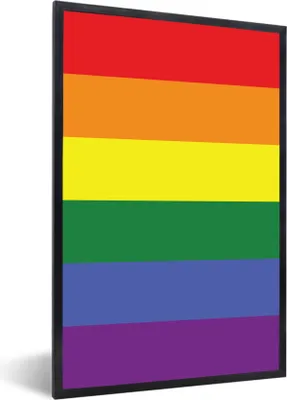 Produktbild von MuchoWow® Gerahmtes Poster Regenbogen - Stolz - Liebe 40x60 cm - Poster mit Schwarzem Bilderrahmen Wandposter Rahmen Foto Bilder - Papierdruck - Wandbilder