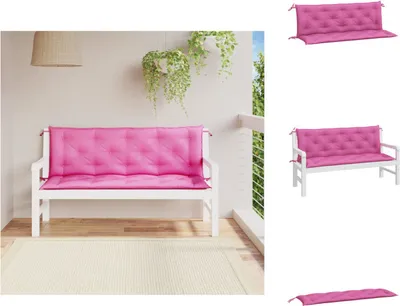 Produktbild von vidaXL Gartenbank-Auflagen 2 Stk. Rosa 150x50x7 cm Stoff -  Sitzpolster