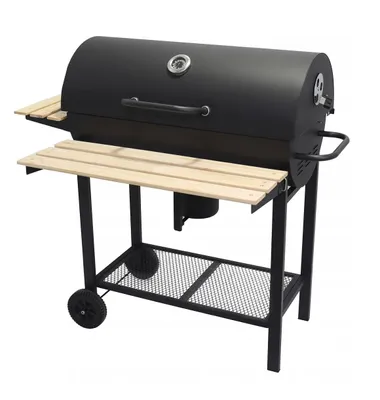 Produktbild von Garten-Holzkohlegrill 2 Roste, Grill auf Rädern, Grill mit Abdeckung