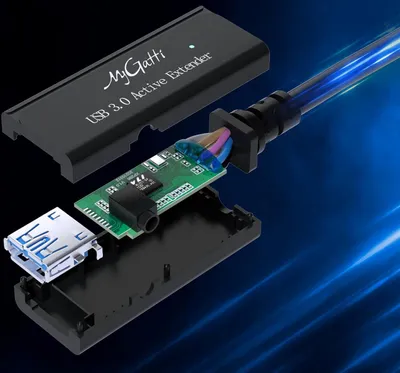 Produktbild von Mygatti Verlängerungskabel, USB 3.0, 25 Meter, schwarz