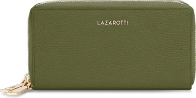 Zdjęcie produktu dla Portfel Lazarotti Bologna Leather Double Zip Around Wallet Olive oliwkowy