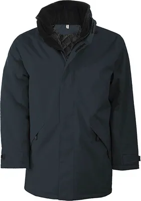 Produktbild von Kariban Herren Parka Kapuzenparka Regenmantel Isolierjacke Winterjacke, Größe:L, Farbe:Dark Grau