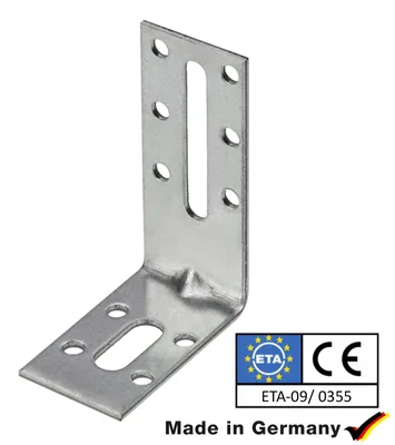 Produktbild von Langlochwinkelverbinder verzinkt, 70 x 50 mm 6 Stück