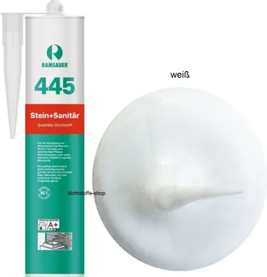 Produktbild von Ramsauer 445 Stein und Sanitär 1K Silicon Dichtstoff 310ml Kartusche weiß