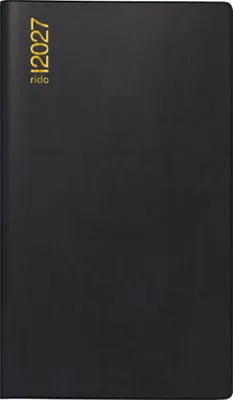 Produktbild von rido/idé 7012212907 Taschenkalender Mod. TM 17/contacter 2027 A6 quer, Kunststoff, schwarz