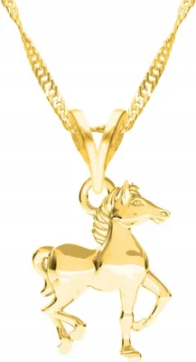 Produktbild von Goldkette mit Pferdemotiv, Silber 925